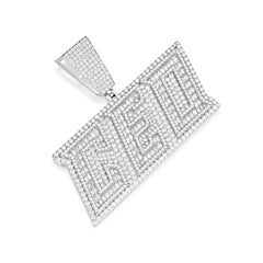 CEO Baguette and Round Moissanite Pendant