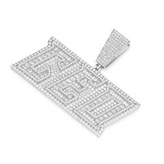 CEO Baguette and Round Moissanite Pendant