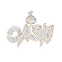 Cash Flow Pendant Moissanite Brilliance with Money Bag