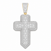 Classic Iced Out Moissanite Cross Pendant | 14K Gold Plated Over 925 Sterling Silver