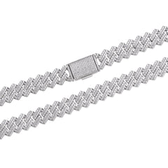 Classic Moissanite Cuban Chain 10mm Width Iced Out Finish