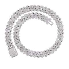 Classic Moissanite Cuban Chain 10mm Width Iced Out Finish