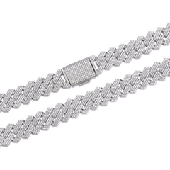 Classic Moissanite Cuban Chain 10mm Width Iced Out Finish