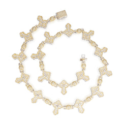 Cross and Beads Moissanite Baguette VVS Moissanite Chain