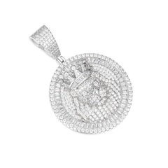 Crowned Lion Pendant VVS Moissanite Royalty Design