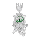 Crowned Money Throne Pendant With VVS Moissanite