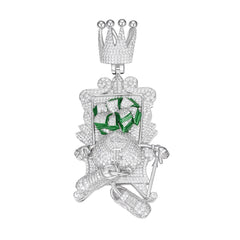 Crowned Money Throne Pendant With VVS Moissanite