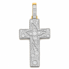 Crown of Thorns Moissanite Cross Pendant | 14K Gold Plated Over 925 Sterling Silver