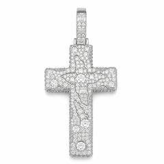 Crown of Thorns Moissanite Cross Pendant | 14K Gold Plated Over 925 Sterling Silver