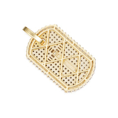 Crucifix Dog Tag Pendant with Moissanite