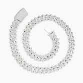 Cuban Moissanite Chain Iced Out Lock 15MM 925 Sterling Silver