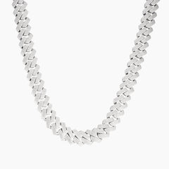 Cuban Moissanite Chain Iced Out Lock 15MM 925 Sterling Silver