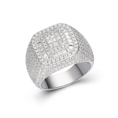 Cushion-Shaped Multi-Moissanite Layered Frame Ring