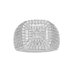 Cushion-Shaped Multi-Moissanite Layered Frame Ring