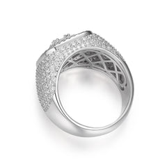 Cushion-Shaped Multi-Moissanite Layered Frame Ring