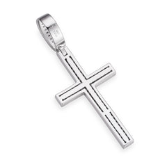 Dazzling Moissanite Cross Pendant with Baguette-Cut Stones