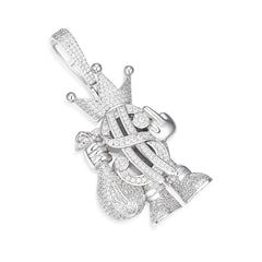 Dollar King Pendant with Crown D-Color Moissanite Iced Jewelry