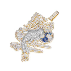 Fly High Iced-Out Moissanite Astronaut Pendant with Earth Design