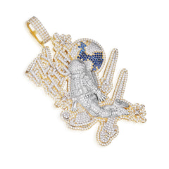 Fly High Iced-Out Moissanite Astronaut Pendant with Earth Design