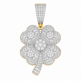 Four Leaf Clover Moissanite Pendant | 14K Gold Plated Over 925 Sterling Silver