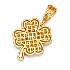 Four Leaf Clover Moissanite Pendant | 14K Gold Plated Over 925 Sterling Silver