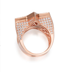 Full Iced Baguette Diamond Star Design VVS Moissanite Men Ring