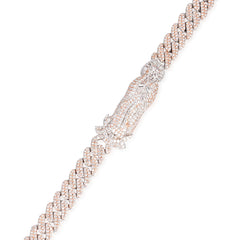 Fully Iced Moissanite Bracelet Praying Hands x Rose Gold Cuban