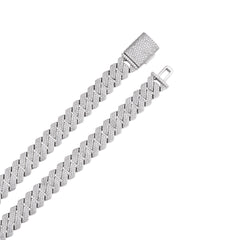 Fully Iced Moissanite Cuban Link Necklace – White Gold, All Sizes Available