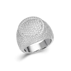 Fully Iced Out Moissanite Giant Signet Ring
