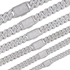 Fully Iced Out Baguette-cut VVS Moissanite Cuban Necklace (ALL SIZES)