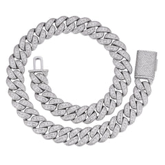 Fully Iced Out Baguette-cut VVS Moissanite Cuban Necklace (ALL SIZES)