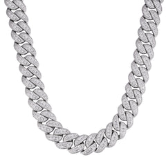Fully Iced Out Baguette-cut VVS Moissanite Cuban Necklace (ALL SIZES)