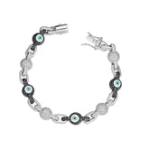 Fully Iced Out VVS Moissanite Evil Eye Bracelet