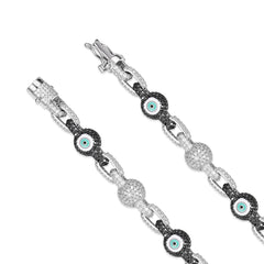 Fully Iced Out VVS Moissanite Evil Eye Bracelet