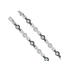 Fully Iced Out VVS Moissanite Evil Eye Necklace