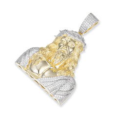 Golden Jesus Pendant VVS Moissanite Crown of Thorns Design