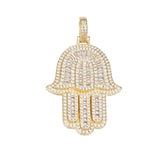 Hamsa Hand Charm Moissanite-Studded Symbol of Protection