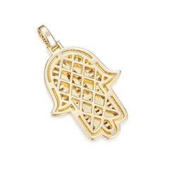 Hamsa Hand Charm Moissanite-Studded Symbol of Protection