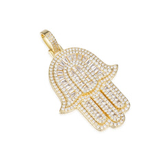 Hamsa Hand Charm Moissanite-Studded Symbol of Protection