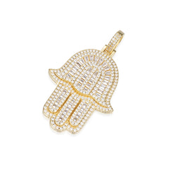 Hamsa Hand Charm Moissanite-Studded Symbol of Protection
