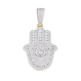 Hamsa Hand Moissanite Pendant with VVS Clarity Stones