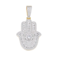 Hamsa Hand Moissanite Pendant with VVS Clarity Stones