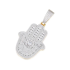 Hamsa Hand Moissanite Pendant with VVS Clarity Stones