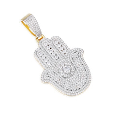 Hamsa Hand Moissanite Pendant with VVS Clarity Stones