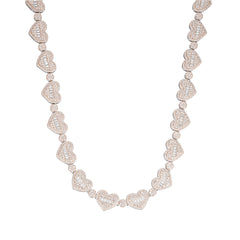 Heart-Shaped Baguette Fully Iced Out VVS Moissanite Bracelet