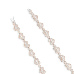 Heart-Shaped Baguette Fully Iced Out VVS Moissanite Bracelet