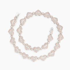 Heart-Shaped Baguette Fully Iced Out VVS Moissanite Bracelet