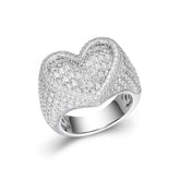 Heart Baguette Moissanite Pinky Ring