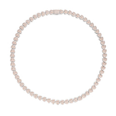 Heart Choker With Moissanite Cuban Bracelet Rose Gold