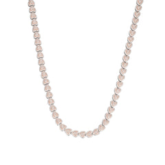 Heart Choker With Moissanite Cuban Bracelet Rose Gold